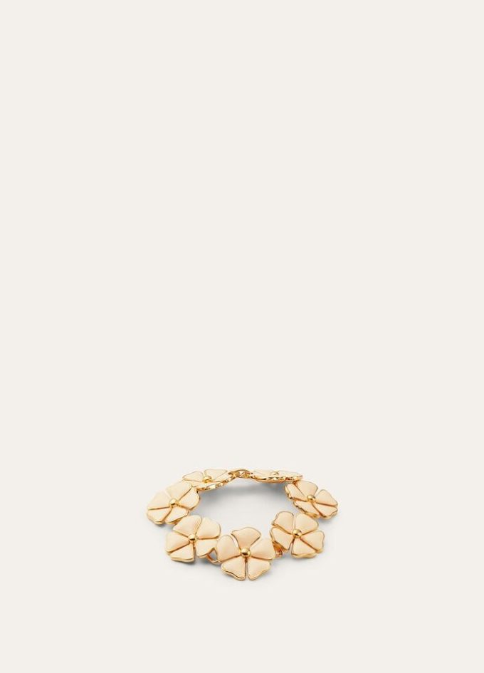 Bloeiende linnen bloemenarmband