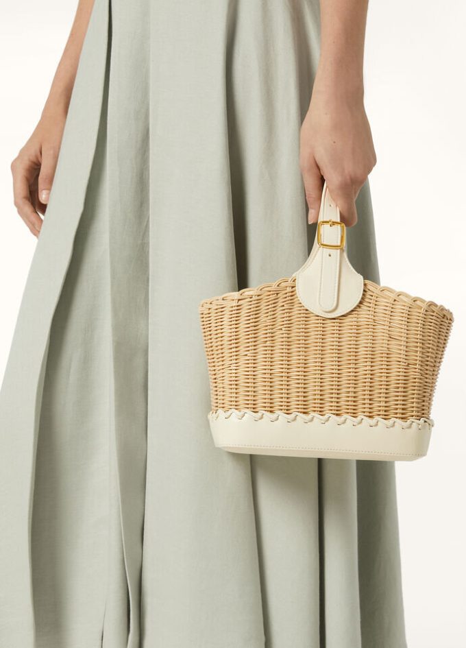 Bobbin Bucket tas van riet