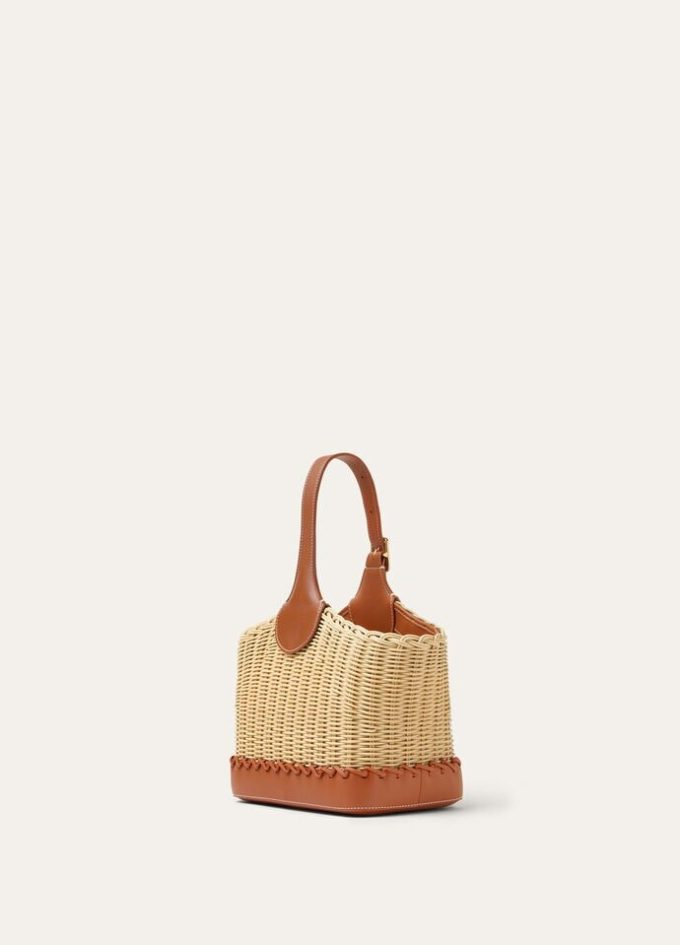 Bobbin Bucket tas van riet