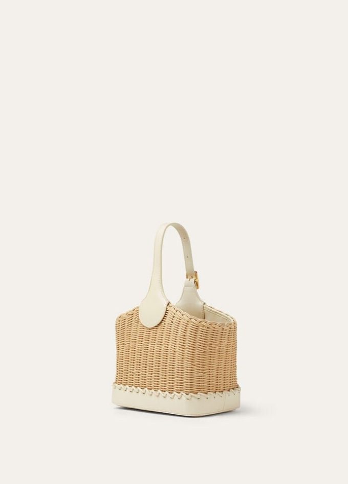 Bobbin Bucket tas van riet