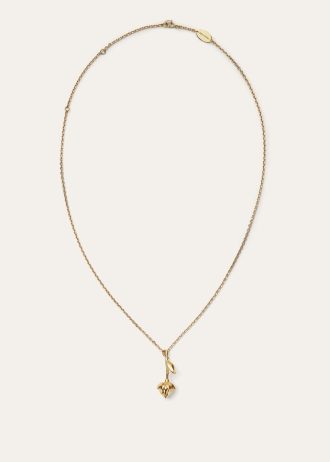Linnen bloemknop ketting