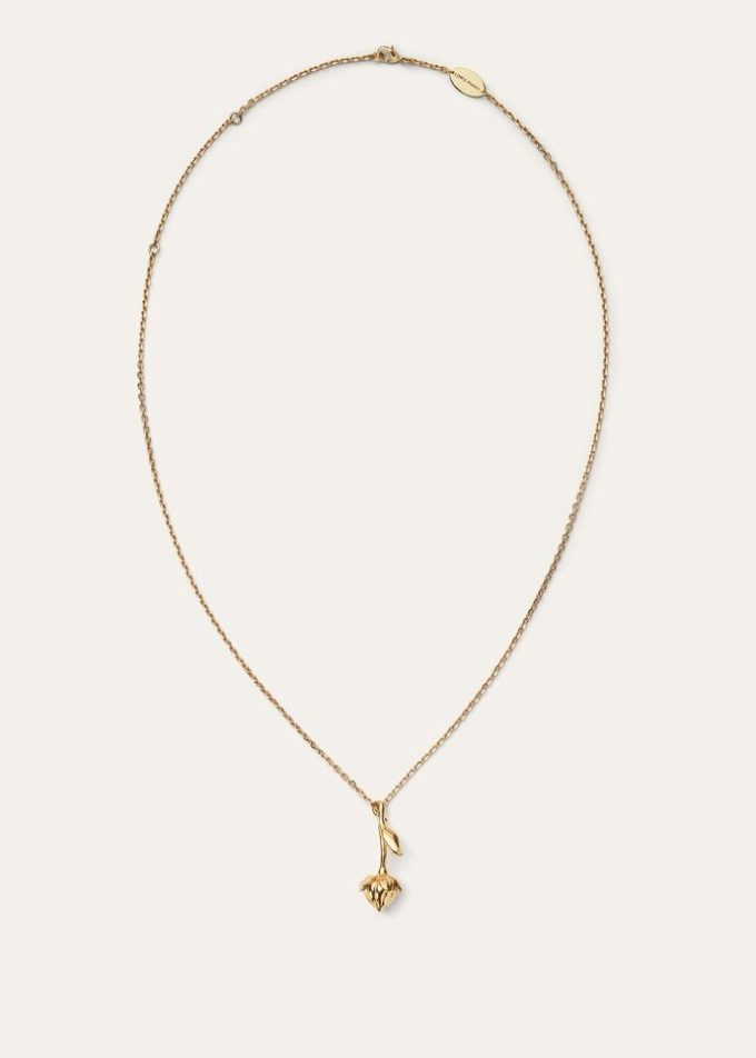 Linnen bloemknop ketting