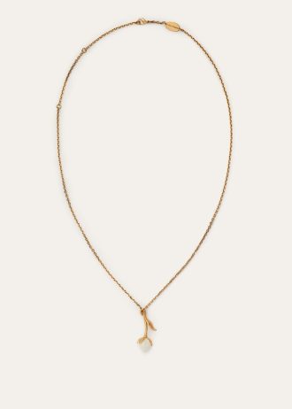 Linnen bloemknop ketting