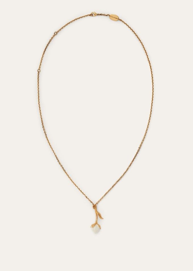 Linnen bloemknop ketting