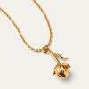 Linnen bloemknop ketting