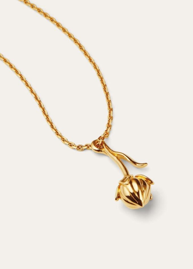 Linnen bloemknop ketting