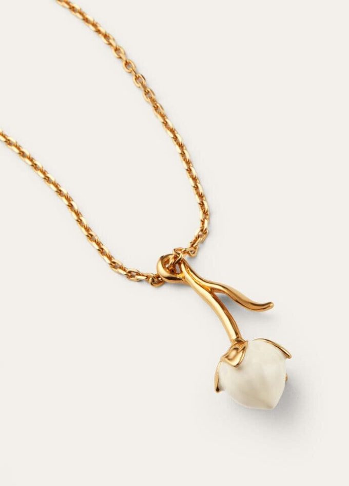 Linnen bloemknop ketting